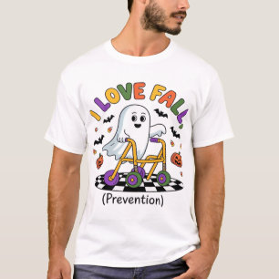 Cute I Love Fall Prevention Physical Therapy Ghost T-Shirt