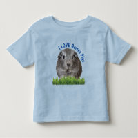 Cute I LOVE Guinea Pigs Blue Custom Text