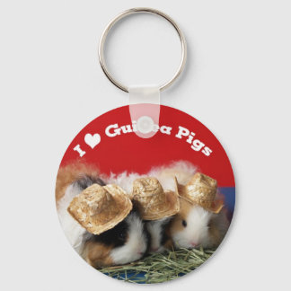 Cute I Love Guinea Pigs Keychain