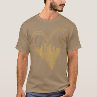 Cute I Love Kansas City Missouri Cityscape Heart  T-Shirt