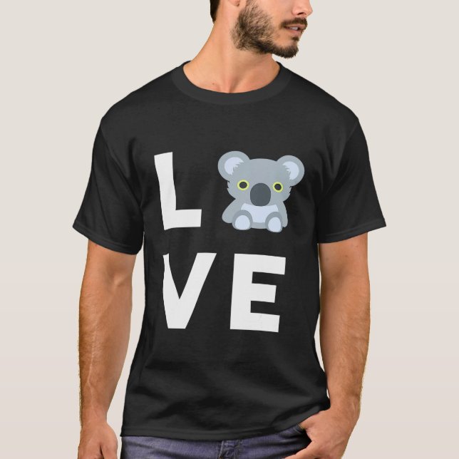 Cute I Love Koalas   Funny Koala Bear Lover  Tee (Front)