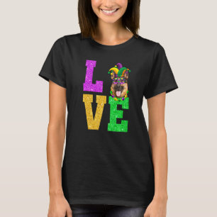 Cute I Love Mardi Gras German Shepherd Dog Puppy T-Shirt