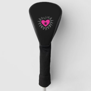 Cute I Love My Dog Puppy Cat Paw Heart Golf Head Cover