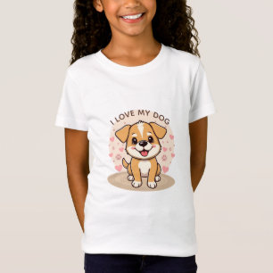 Cute I Love My Dog Puppy Lover Custom Text T-shirt