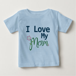 Cute I Love My Mum Baby Boy Blue Baby T-Shirt