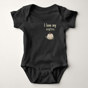 Cute I Love My Mum Pumpkin Baby Bodysuit