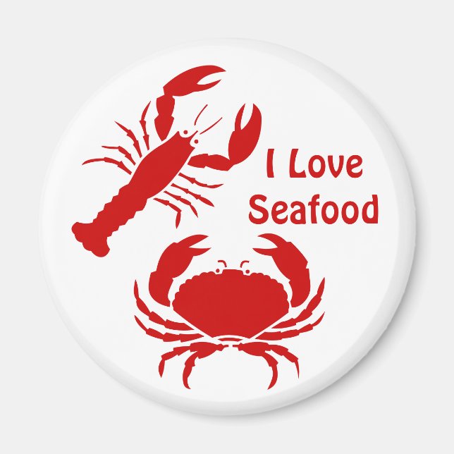Cute I love seafood nautical beach Magnet (Front)