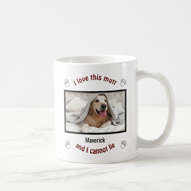 Cute I LOVE THIS MUTT | Personalised Dog Lover Coffee Mug (Right)