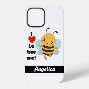 Cute "I love to bee me!" personal name iPhone 12 Case