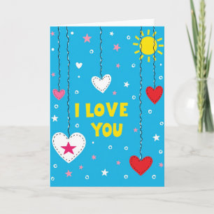 Cute I Love You Hearts Card