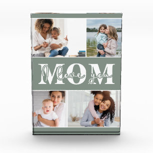 Cute I LOVE YOU MOM Mother's Day Photo Block