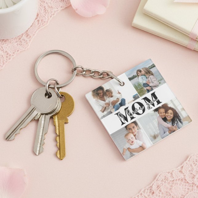 Cute I LOVE YOU MOM Mother's Day Photo Key Ring (Creator Uploaded)