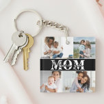 Cute I LOVE YOU MOM Mother's Day Photo Key Ring<br><div class="desc">Cute I Love You Mum Mother's Day Photo Keychain features four of your favourite photos with the text "I love you Mum" in modern white typography. Designed by ©Evco Studio www.zazzle.com/store/evcostudio</div>