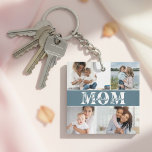 Cute I LOVE YOU MOM Mother's Day Photo Key Ring<br><div class="desc">Cute I Love You Mum Mother's Day Photo Keychain features four of your favourite photos with the text "I love you Mum" in modern white typography. Designed by ©Evco Studio www.zazzle.com/store/evcostudio</div>