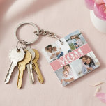 Cute I LOVE YOU MOM Mother's Day Photo Key Ring<br><div class="desc">Cute I Love You Mum Mother's Day Photo Keychain features four of your favourite photos with the text "I love you Mum" in modern white typography. Designed by ©Evco Studio www.zazzle.com/store/evcostudio</div>