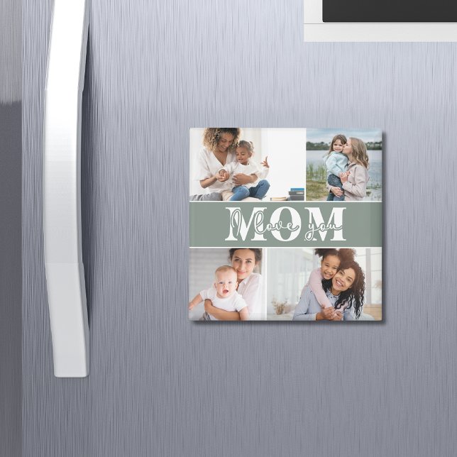 Cute I LOVE YOU MOM Mother's Day Photo Magnet (Creator Uploaded)