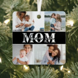 Cute I LOVE YOU MOM Mother's Day Photo Metal Tree Decoration<br><div class="desc">Cute I Love You Mom Mother's Day Photo Christmas Ornament features four of your favorite photos with the text "I love you Mom" in modern white typography. Designed by ©Evco Studio www.zazzle.com/store/evcostudio</div>