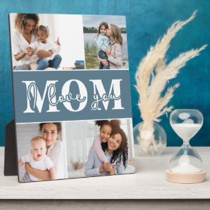 Cute I LOVE YOU MOM Mother's Day Photo Plaque