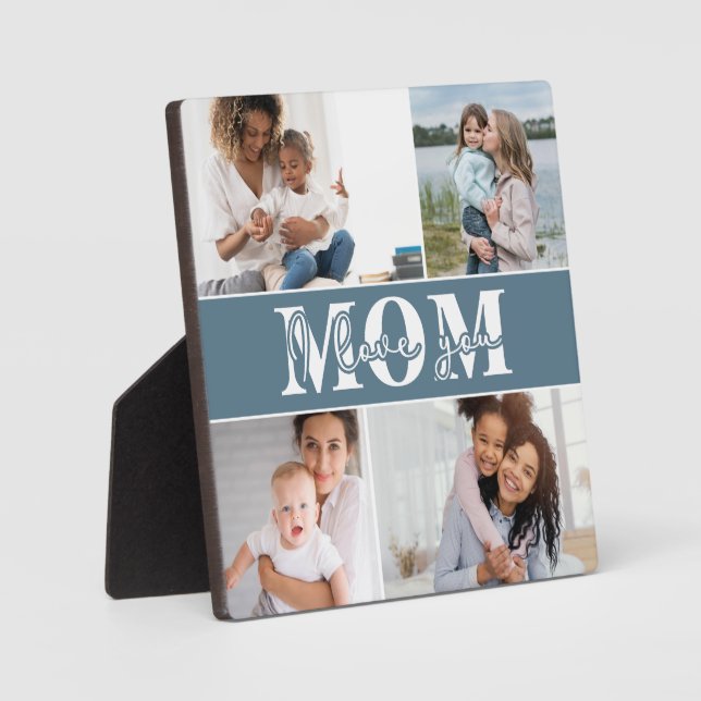 Cute I LOVE YOU MOM Mother's Day Photo Plaque (Front)
