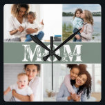 Cute I LOVE YOU MOM Mother's Day Photo Square Wall Clock<br><div class="desc">Cute I Love You Mum Mother's Day Photo Wall Clock features four of your favourite photos with the text "I love you Mum" in modern white typography. Designed by ©Evco Studio www.zazzle.com/store/evcostudio</div>