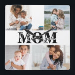 Cute I LOVE YOU MOM Mother's Day Photo Square Wall Clock<br><div class="desc">Cute I Love You Mum Mother's Day Photo Wall Clock features four of your favourite photos with the text "I love you Mum" in modern black typography. Designed by ©Evco Studio www.zazzle.com/store/evcostudio</div>