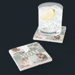 Cute I LOVE YOU MOM Mother's Day Photo Stone Coaster<br><div class="desc">Cute I Love You Mum Mother's Day Photo Coasters features four of your favourite photos with the text "I love you Mum" in modern white typography. Designed by ©Evco Studio www.zazzle.com/store/evcostudio</div>