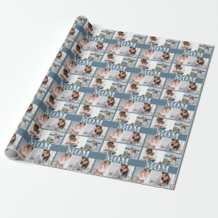 Cute I LOVE YOU MOM Mother's Day Photo Wrapping Paper