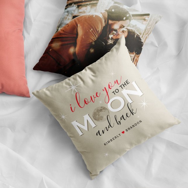 Cute 'I Love You to the Moon and Back' Photo Cushion (Creator Uploaded)