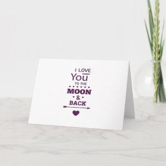 Cute I Love You To The Moon And Back Valentine Lov Card