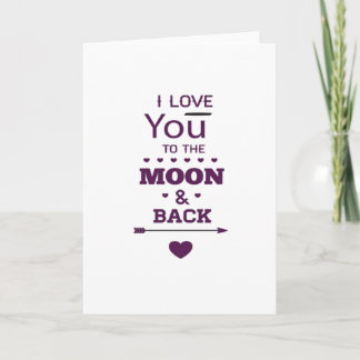 Cute I Love You To The Moon And Back Valentine Lov Card