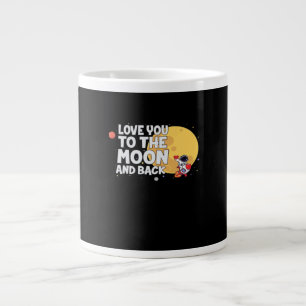 Cute I Love You To The Moon And Back Valentine Lov Large Coffee Mug