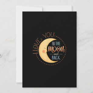 Cute I Love You To The Moon And Back Whimsical Sty Holiday Card