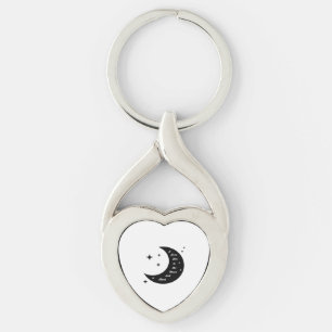 Cute I Love You To The Moon And Back Whimsical Sty Key Ring