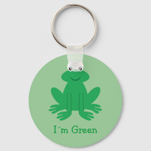 Cute "I´m Green" Cartoon Frog Key Ring