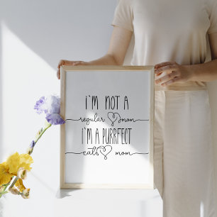 Cute I`m Purrfect Cat Mum Cute Cat Lover Wall Art