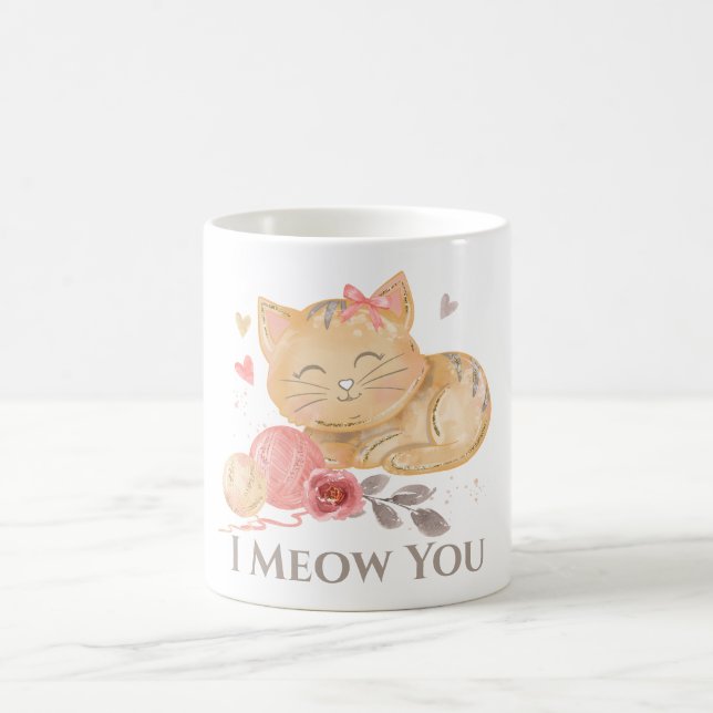 Cute I Meow You Cat Coffee Mug (Center)