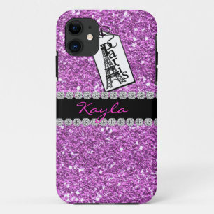 CUTE I PHONE 5 CASE THINK  PINK BLING PARIS THEME