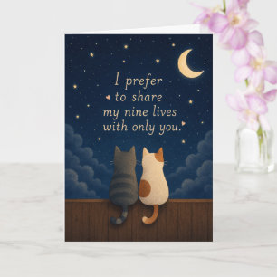Cute I Prefer To Share My Nine Lives Card