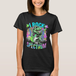 Cute I Rock The Spectrum Autism Dad Peace Love Emp T-Shirt