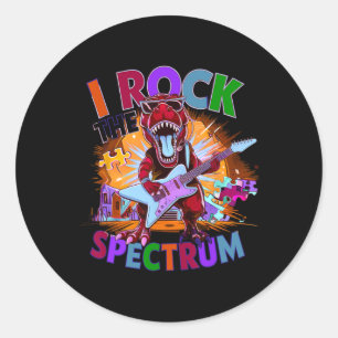 Cute I Rock The Spectrum Autism Mother Motivated A Classic Round Sticker