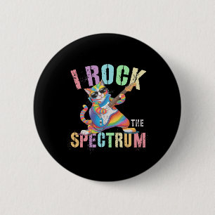 Cute I Rock The Spectrum Autism Teacher Stimming C 6 Cm Round Badge