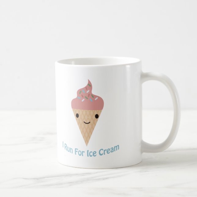 Cute I run for ice cream Coffee Mug (Right)