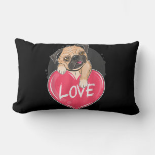 Cute I Steal Hearts Pug Valentine Day Gift Lumbar Cushion