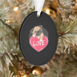 Cute I Steal Hearts Pug Valentine Day Gift Ornament