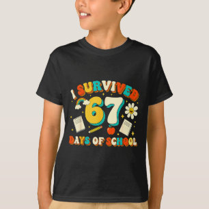 Cute I Survived 67 Days Of School Funny Meme Teach T-Shirt