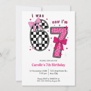 Cute I Was 6 Now I’m 7 Birthday Invitation
