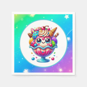 Cute ice cream any purpose party napkin