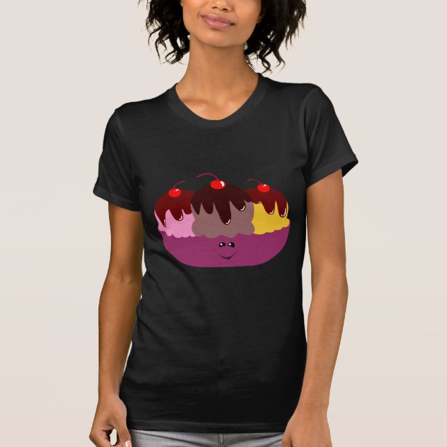 Cute Ice Cream Bowl T-Shirt (Front)
