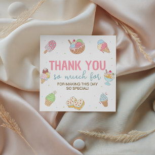 Cute Ice Cream Cart Birthday Favour Tags