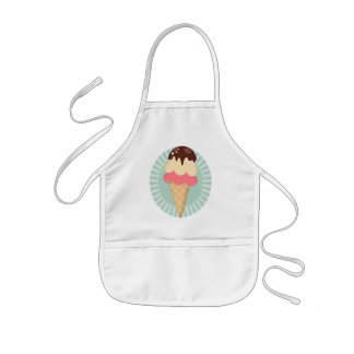 Cute Ice Cream Cone - Chocolate Pink Mint Green Kids Apron